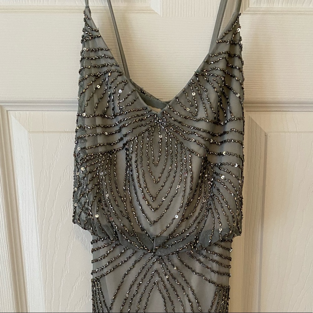 Adrianna Papell Long Beaded Dress